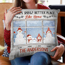 Christmas Snow Better Place Like Home - Gift For Couples - Personalized Custom Pillow
