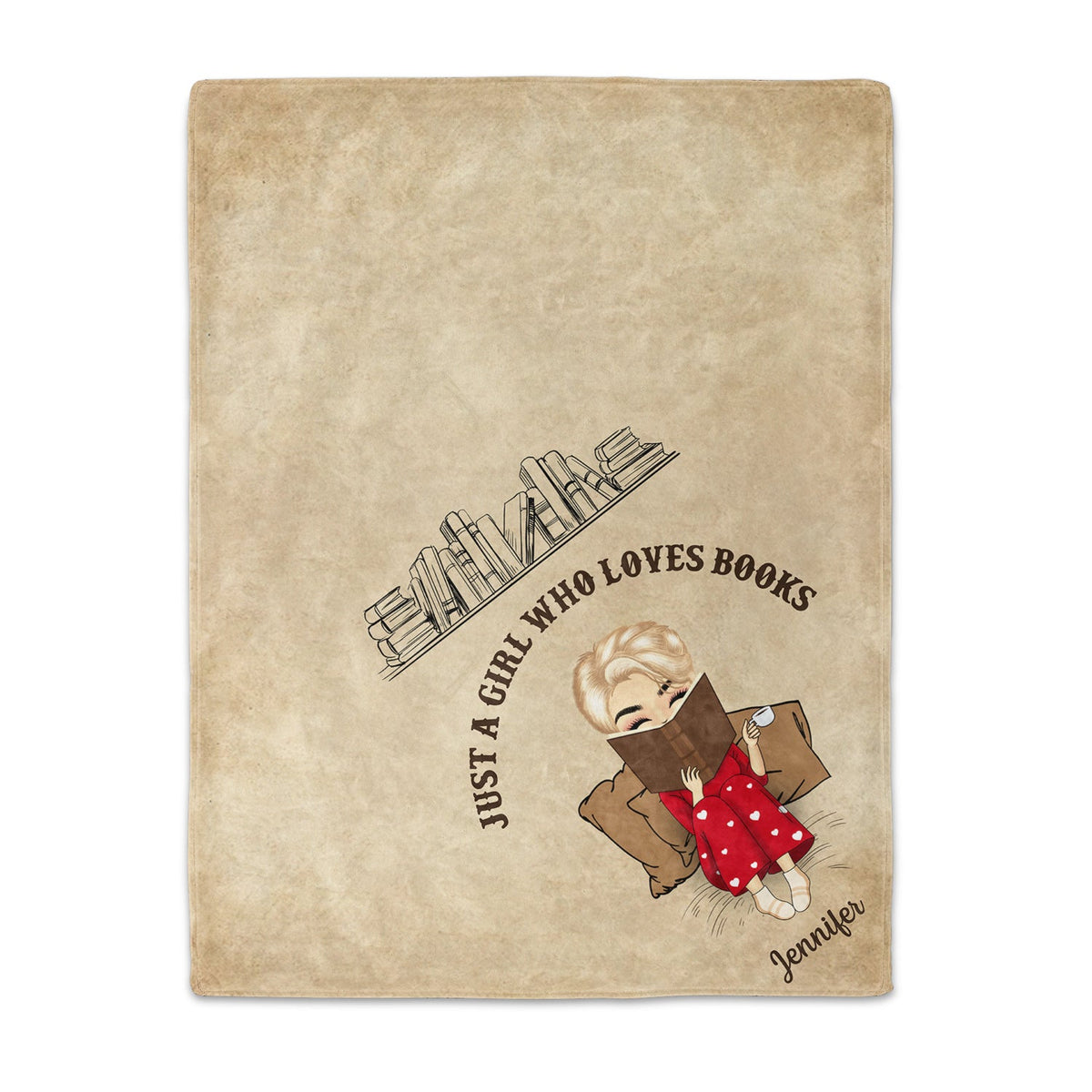 Coin lecture - Juste une fille qui aime les livres - Couverture polaire personnalisée