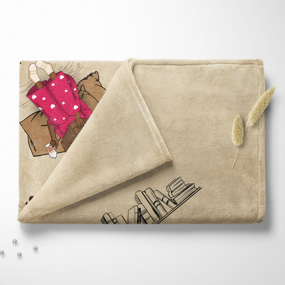Coin lecture - Juste une fille qui aime les livres - Couverture polaire personnalisée