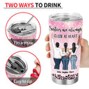Side By Side Or Miles Apart - Gift For Sisters And Best Friends - Personalized Custom Tumbler