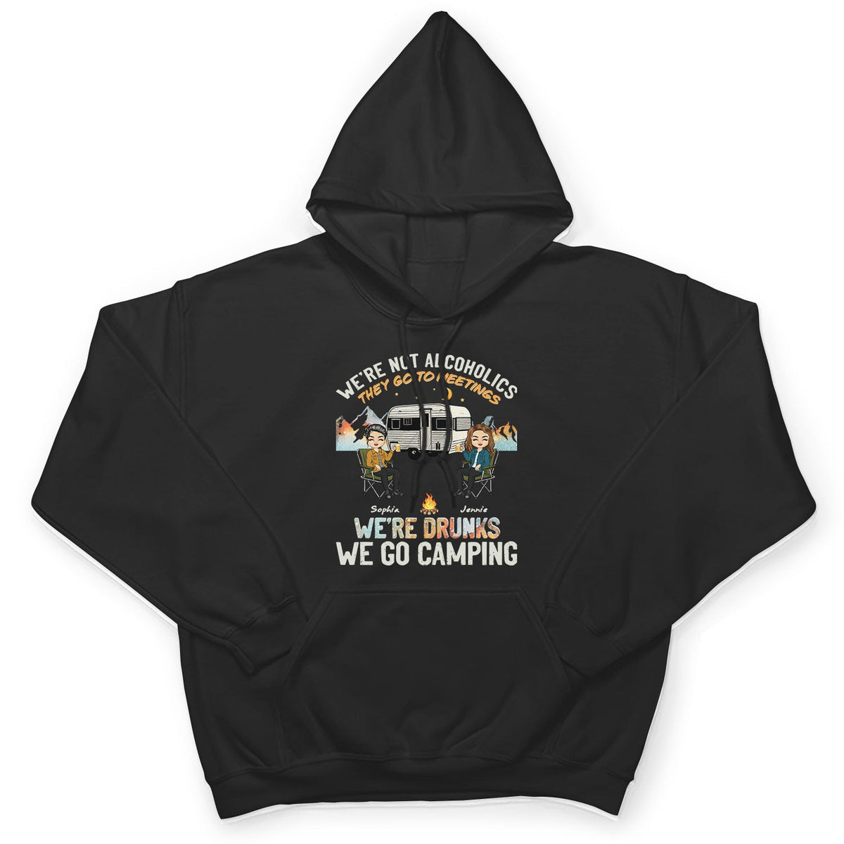 Night Camping We're Drunks - Gift For Bestie - Personalized Custom T Shirt