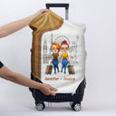 Traveling Couple Hold My Hand & I Go Anywhere - Gift For Couples - Personalized Custom Luggage Cover