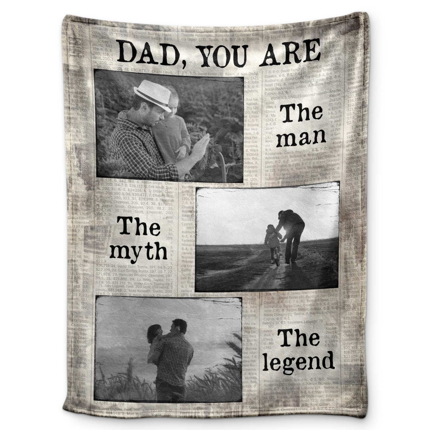 Custom Photo Dad You're The Man - Gift For Father - Personalized Custom Fleece Blanket
