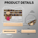 Reading Just A Girl Who Loves Books - Gift For Book Lovers, Gift For Yourself - Personalized Custom 3D Led Light Wooden Base