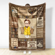 Ma couverture de lecture « Je suis accro aux livres » - Cadeau pour les amoureux des livres, cadeau pour enfant - Couverture polaire personnalisée
