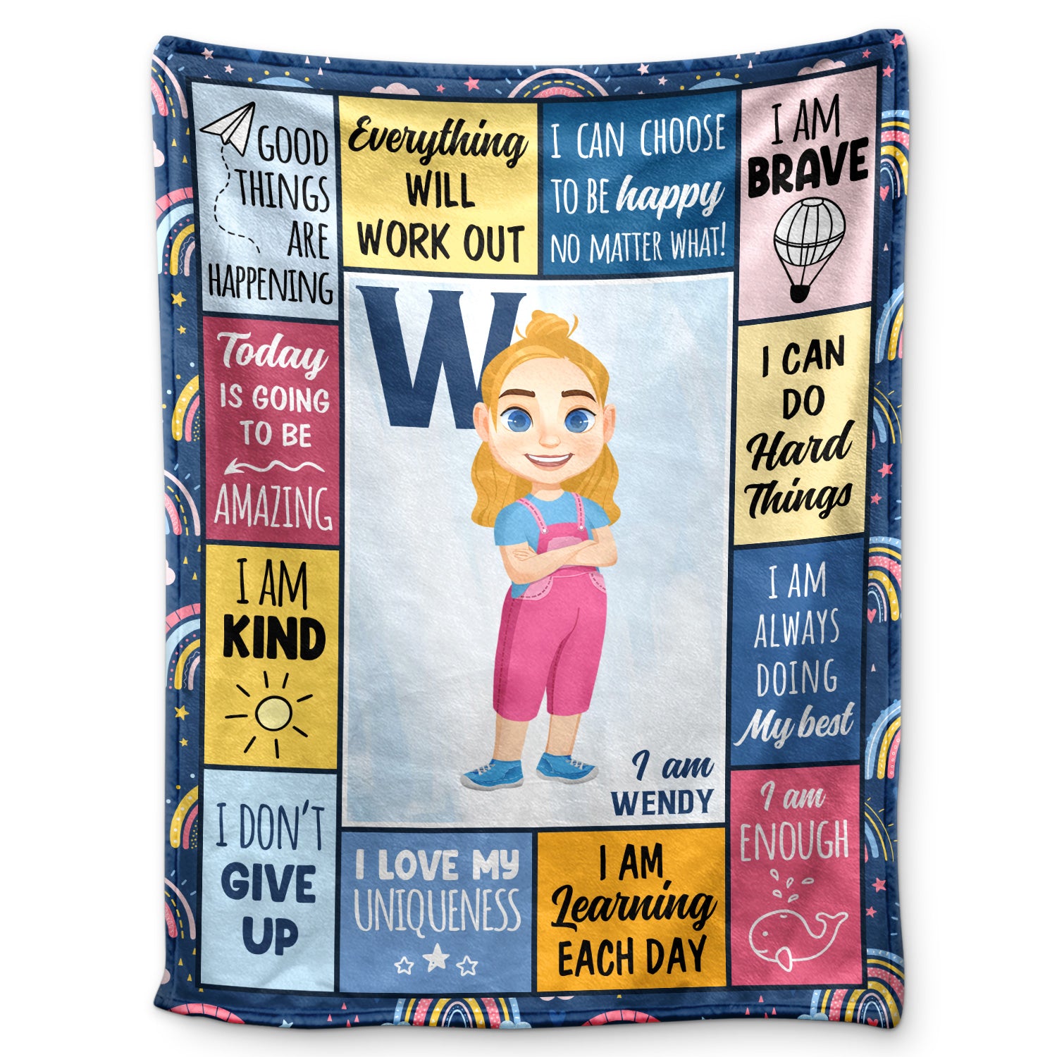 I Can Choose To Be Happy - Gift For Kids - Personalized Fleece Blanket