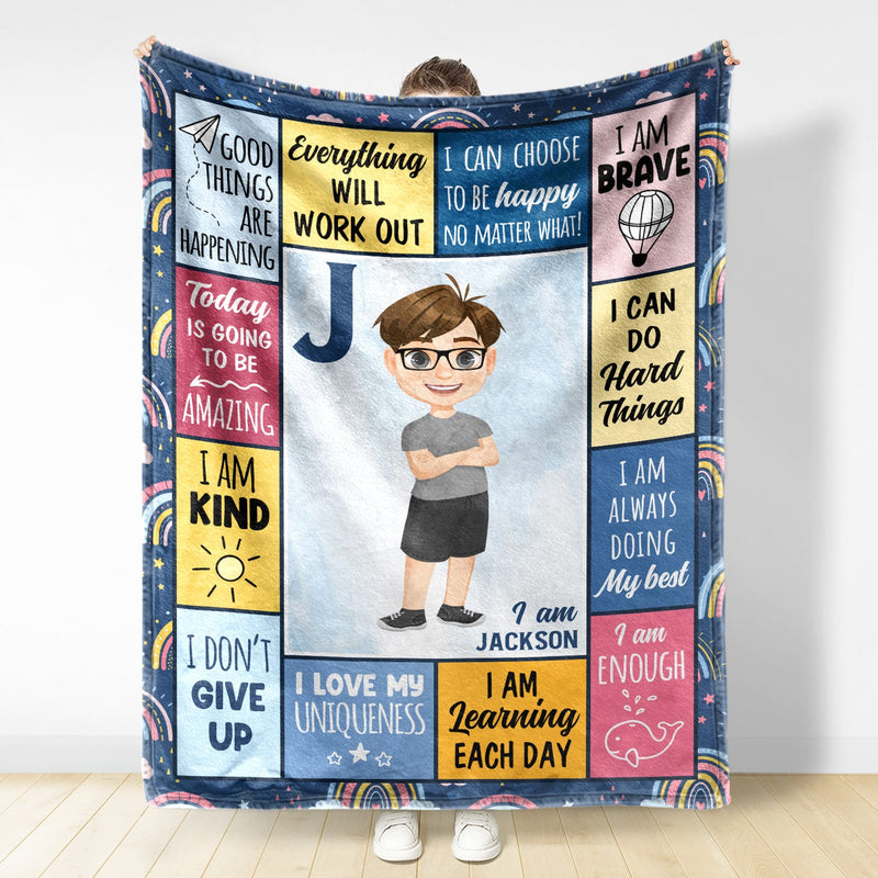 I Can Choose To Be Happy - Gift For Kids - Personalized Fleece Blanket