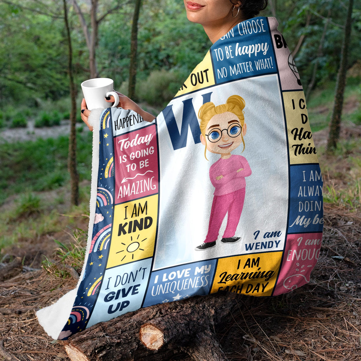 I Can Choose To Be Happy - Gift For Kids - Personalized Fleece Blanket