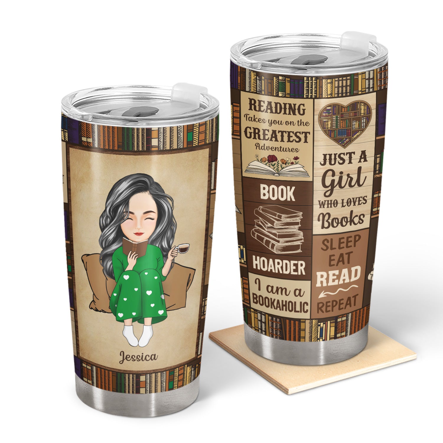 Reading My Reading Tumbler I‘m A Bookaholic - Gift For Book Lovers - Personalized Tumbler