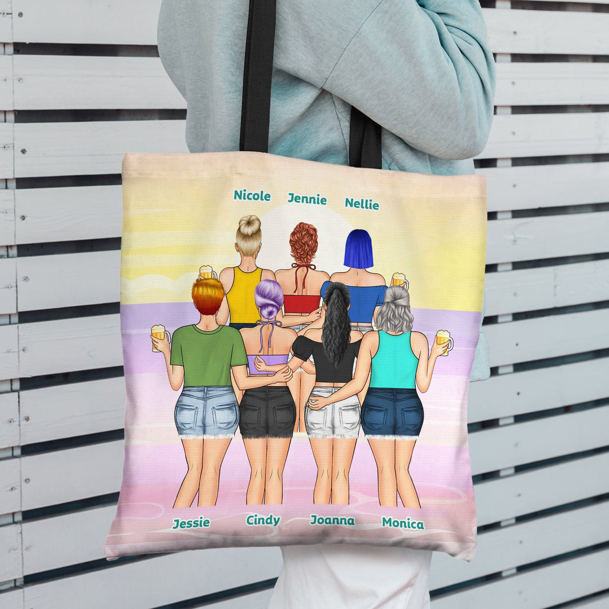 Here's To Another Summer - Gift For Bestie - Personalized Zippered Canvas Bag