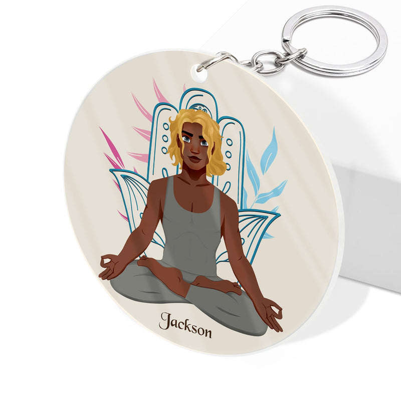 Just Breathe - Gift For Yoga Lovers - Personalized Acrylic Keychain