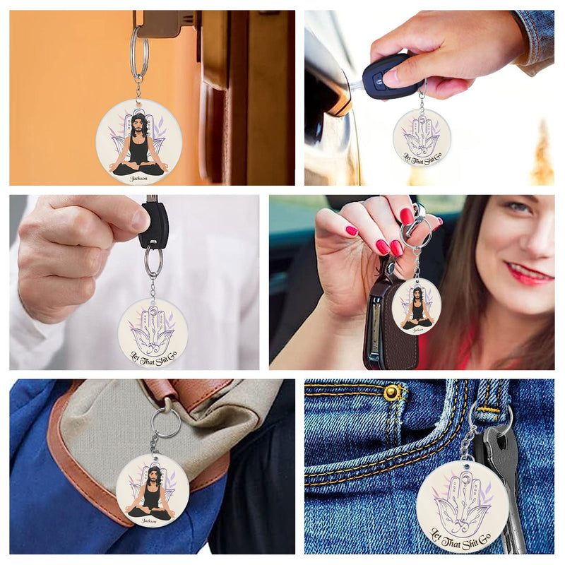 Just Breathe - Gift For Yoga Lovers - Personalized Acrylic Keychain