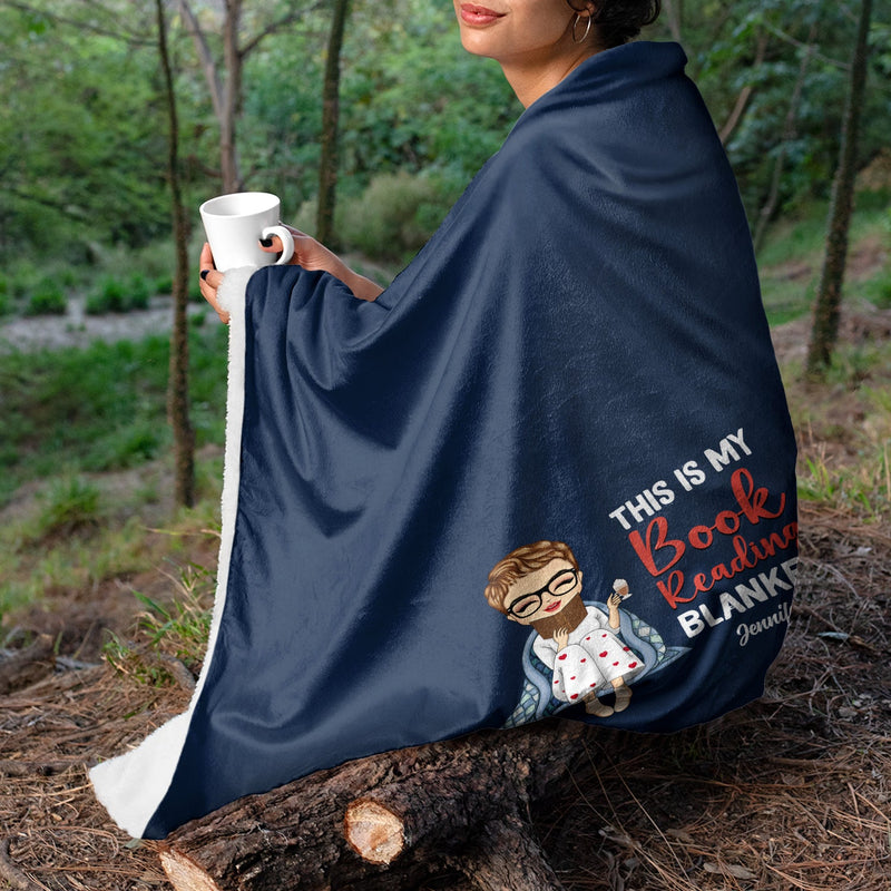My Reading Blanket - Gift For Book Lovers - Personalized Fleece Blanket