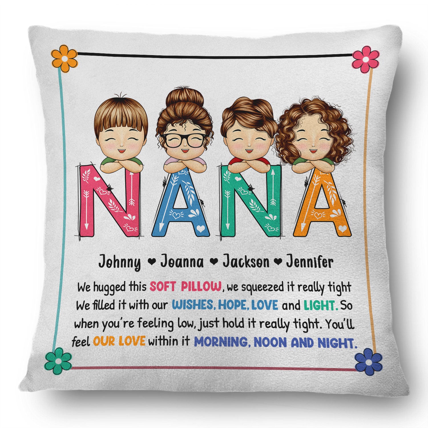 Grandma Nana I Hug This Pillow - Gift For Grandparents - Personalized Pillow