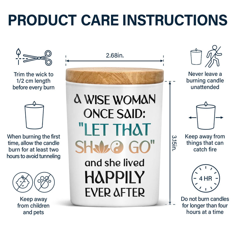 Yoga A Wise Woman Once Said - Gift For Yoga Lovers - Personalized Scented Candle With Wooden Lid