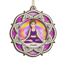 Yoga Mandala - Gift For Yoga Lovers - Personalized Suncatcher Ornament
