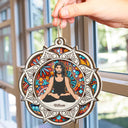 Yoga Mandala - Gift For Yoga Lovers - Personalized Suncatcher Ornament