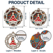 Yoga Mandala - Gift For Yoga Lovers - Personalized Suncatcher Ornament