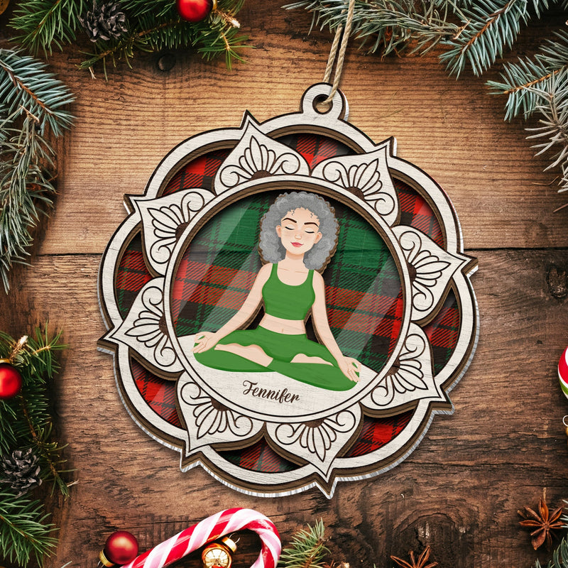 Yoga Mandala - Gift For Yoga Lovers - Personalized Suncatcher Ornament