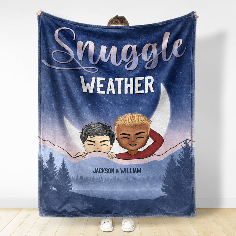 Snuggle Weather - Gift For Couples - Personalized Fleece Blanket