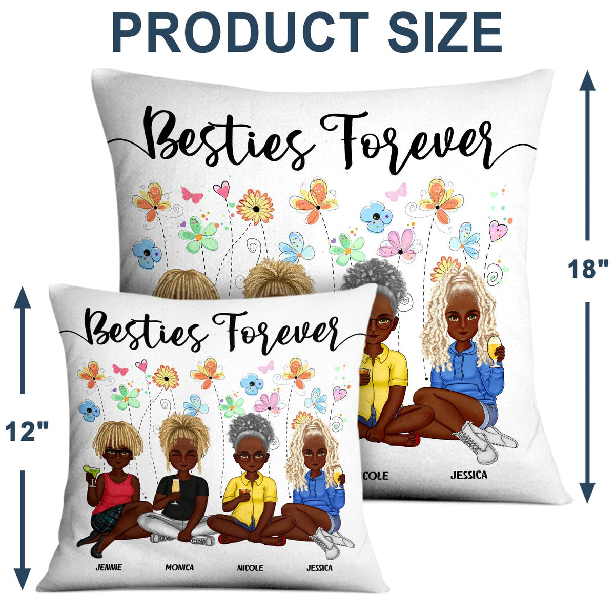 Sisters Forever - Gift For Sisters And Best Friends - Personalized Pillow