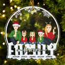 Christmas Flat Art Family Forever - Gift For Family - Personalized Custom Shaped Acrylic Ornament