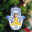 Merry Vibes Only - Christmas Gift For Yoga Lovers - Personalized Custom Shaped Wooden Ornament