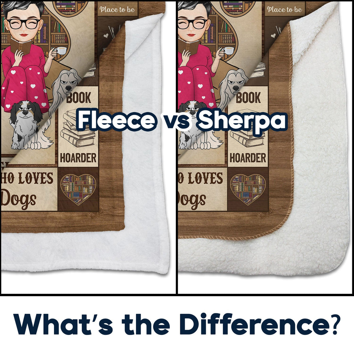 Lire facilement distrait par les chiens et les chats - Cadeau pour les amoureux de la lecture et des animaux - Couverture polaire personnalisée