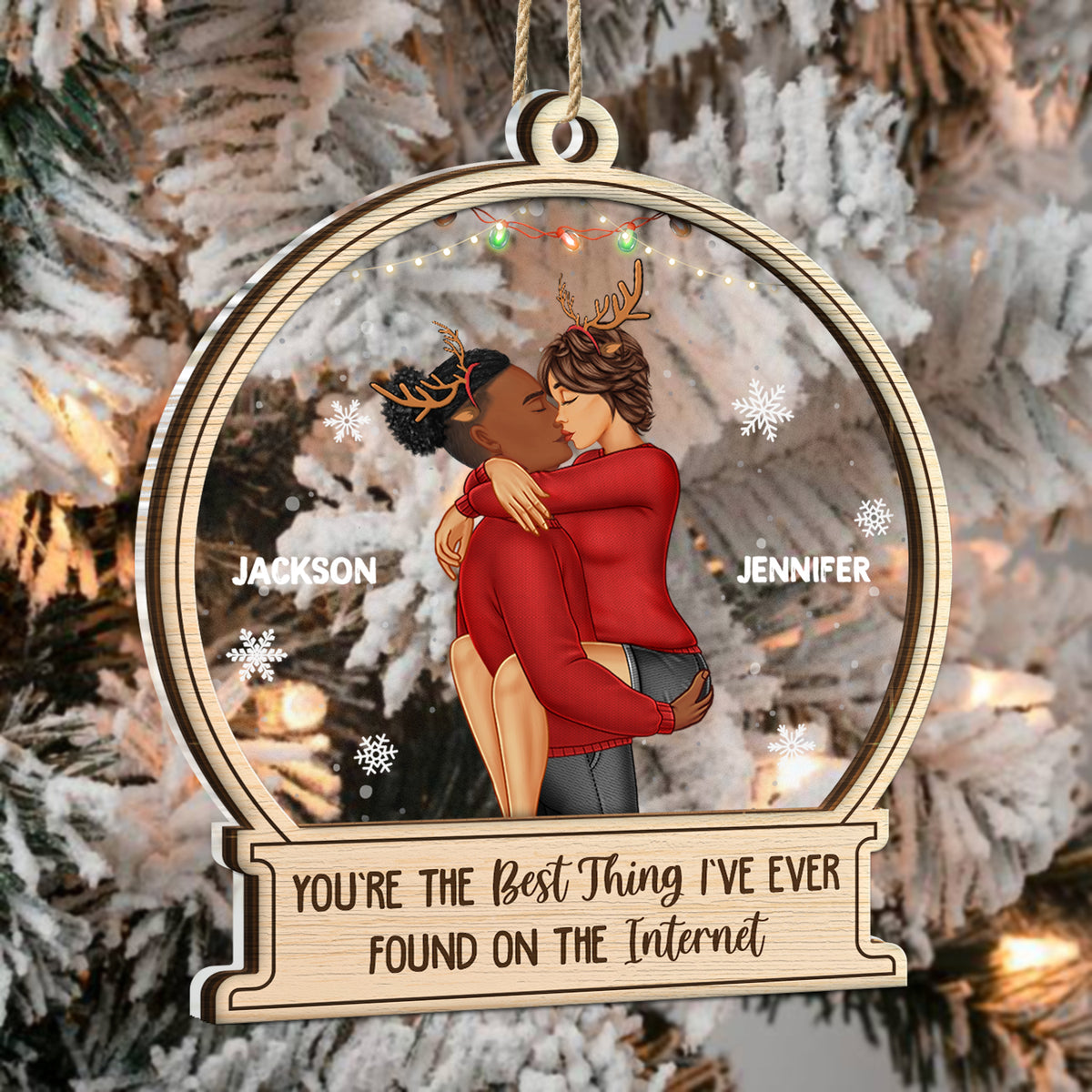 Personalized Mug - Christmas Kissing Couple - My boyfriend is