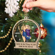 Couple s'embrassant à Noël : la meilleure idée sur Internet ! Cadeau pour couples ! Décoration personnalisée à 2 couches