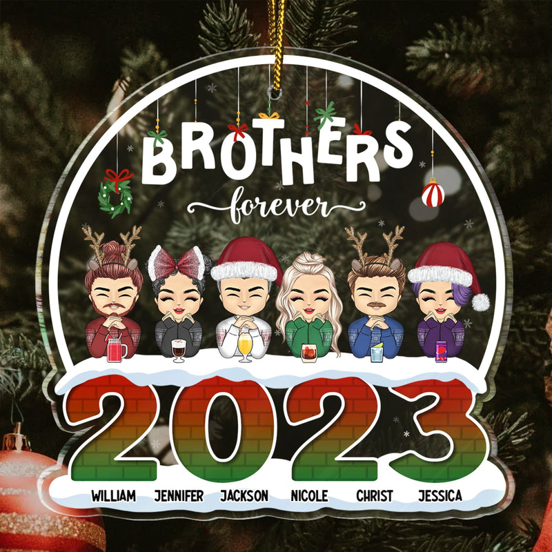 2023 Besties Siblings Forever - Personalized Custom Shaped Acrylic Ornament