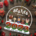 2023 Besties Siblings Forever - Personalized Custom Shaped Acrylic Ornament