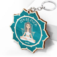 Inhale Exhale - Gift For Yoga Lovers - Personalized Wooden Keychain