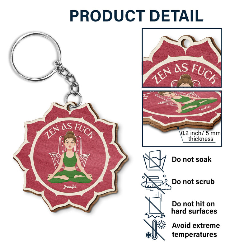 Inhale Exhale - Gift For Yoga Lovers - Personalized Wooden Keychain