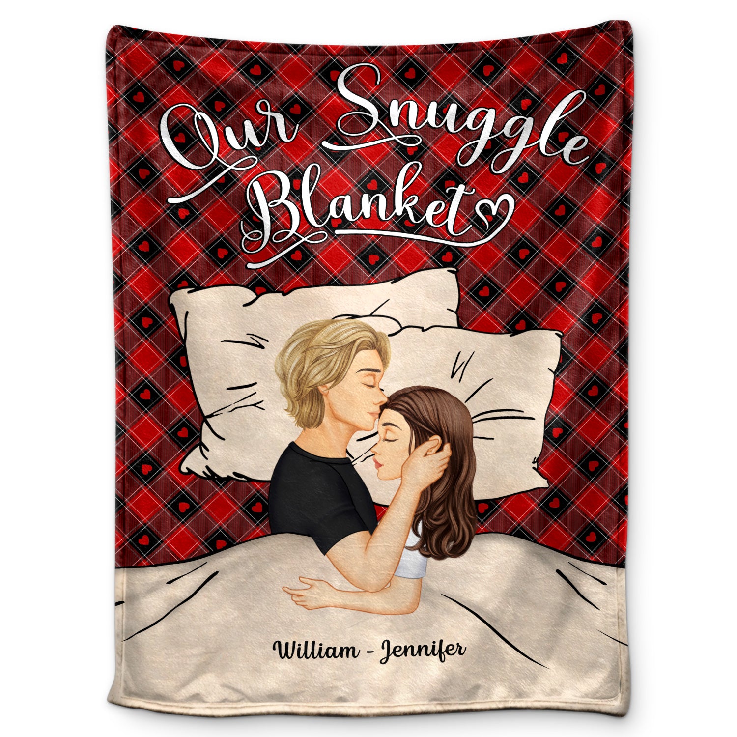 Side View Couple Our Snuggle Blanket - Gift For Couples - Personalized Fleece Blanket