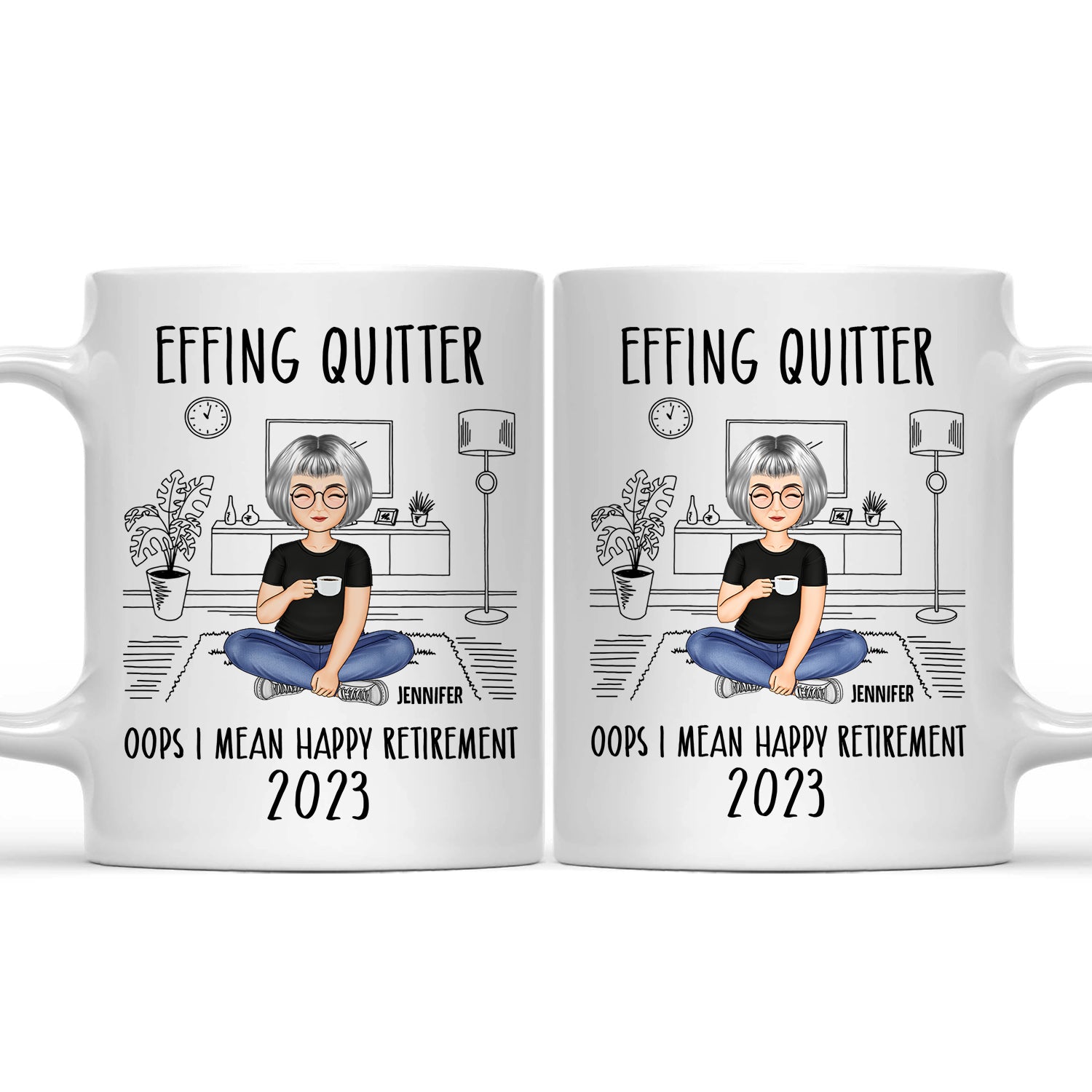 Retirement Quitter Happy Retirement - Gift For Retiree - Personalized Mug