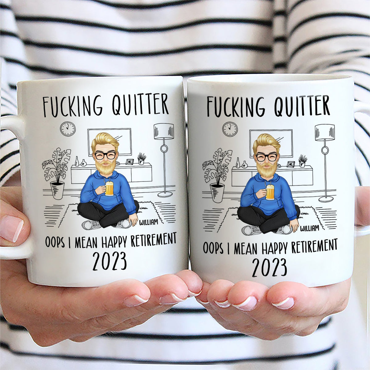 Retirement Quitter Happy Retirement - Gift For Retiree - Personalized Mug