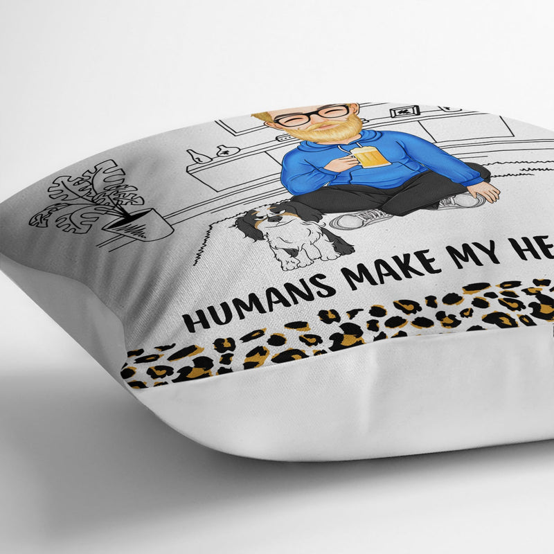 Pet Lovers Dogs Make Me Happy - Gift For Pet Lovers - Personalized Pillow
