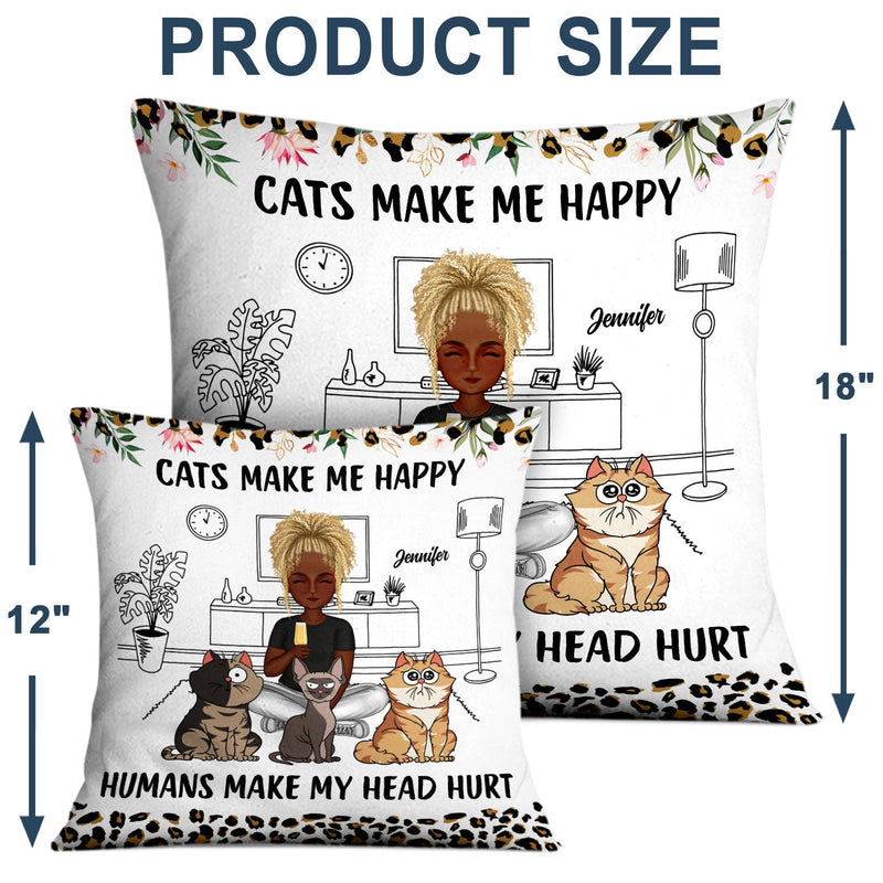 Pet Lovers Dogs Make Me Happy - Gift For Pet Lovers - Personalized Pillow