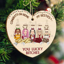 Christmas Congrats On Being My Bestie - Gift For Bestie - Personalized Custom Shaped Wooden Ornament