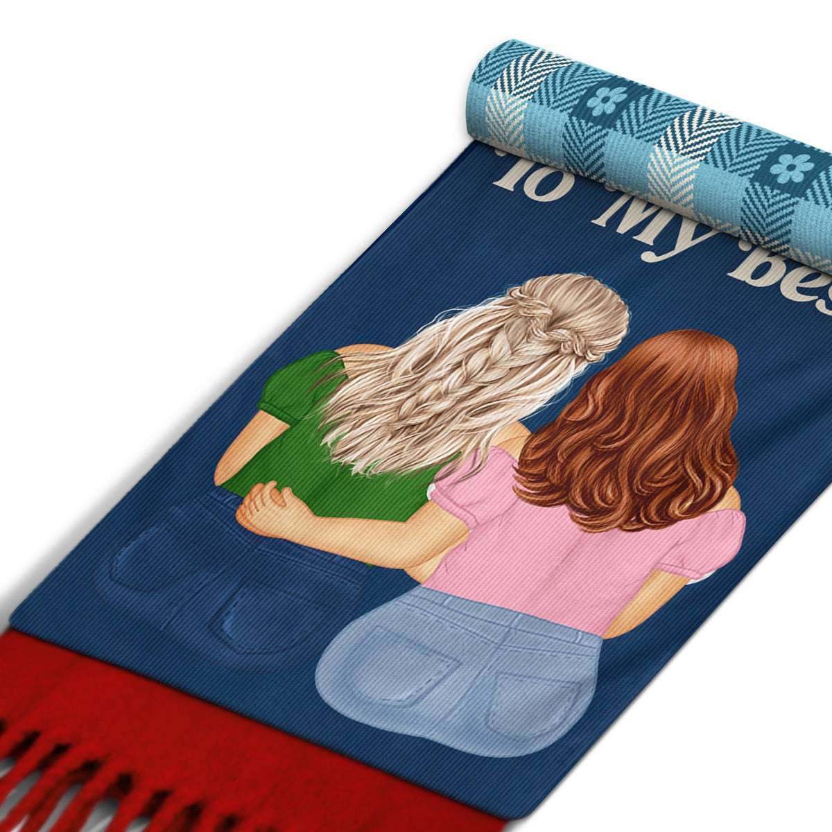 Wrap Yourself Up - Gift For Sisters And Besties - Personalized Wool Scarf With Tassel