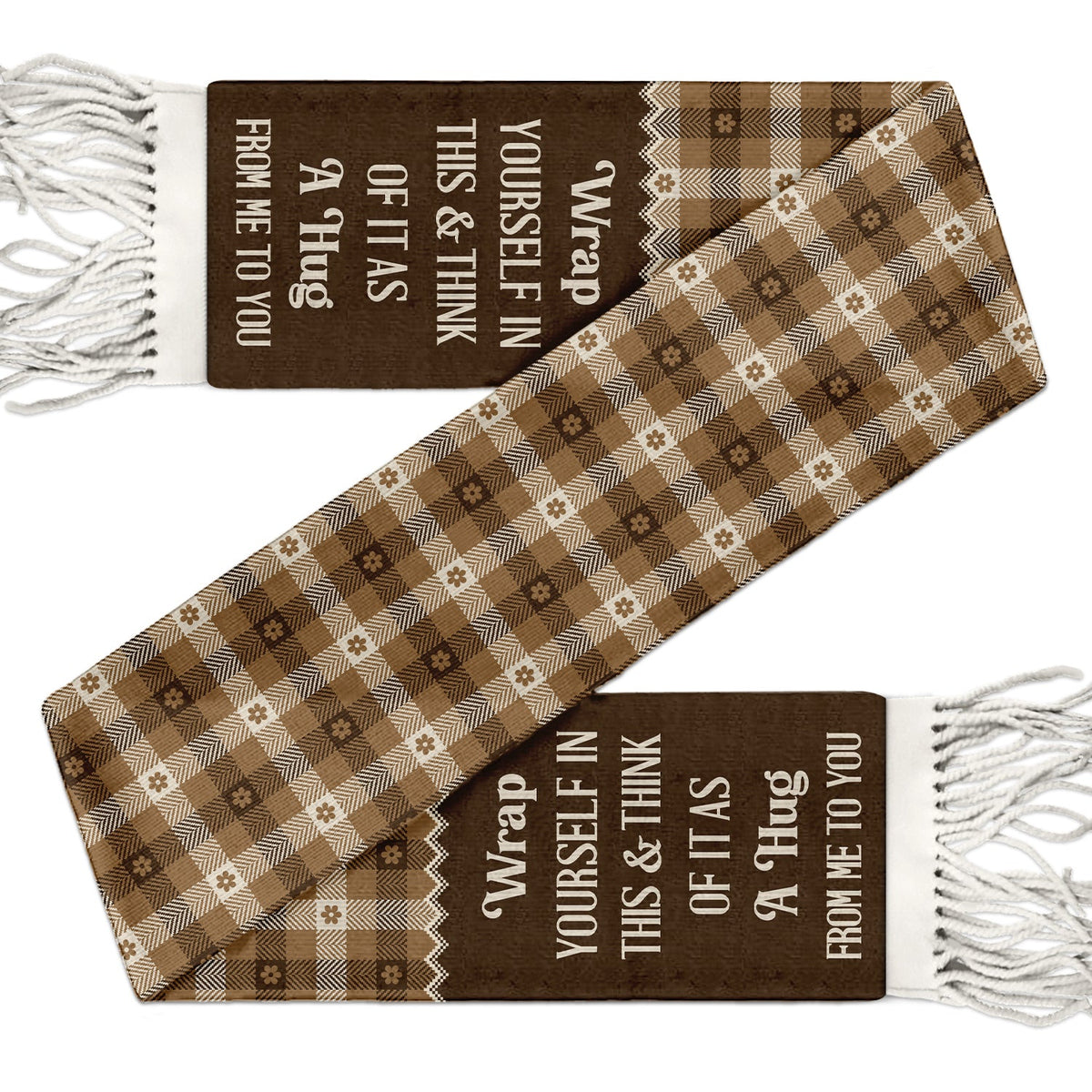 Wrap Yourself Up - Gift For Sisters And Besties - Personalized Wool Scarf With Tassel