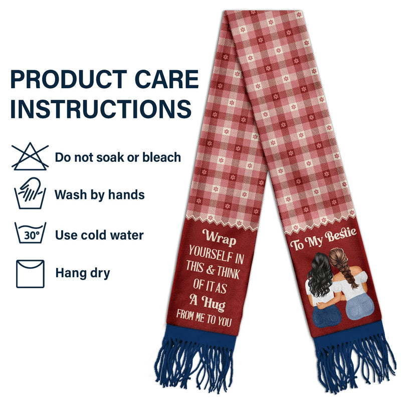 Wrap Yourself Up - Gift For Sisters And Besties - Personalized Wool Scarf With Tassel