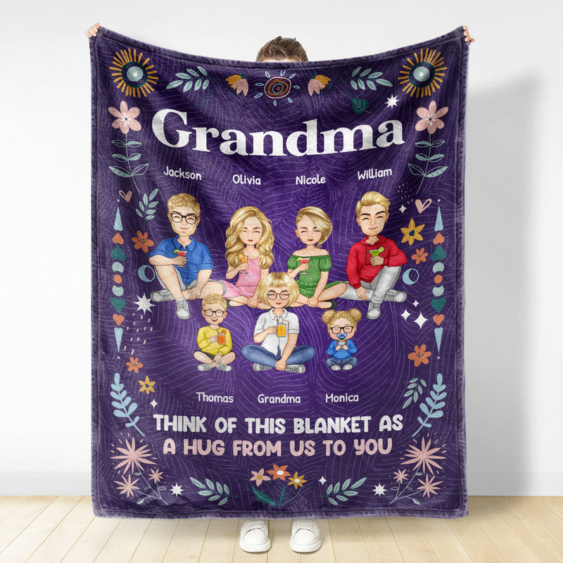 A Hug From Me - Gift For Family - Personalized Fleece Blanket