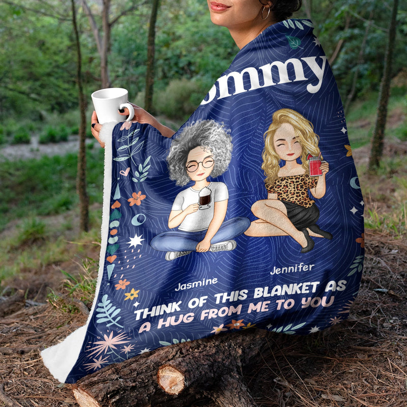 A Hug From Me - Gift For Family - Personalized Fleece Blanket