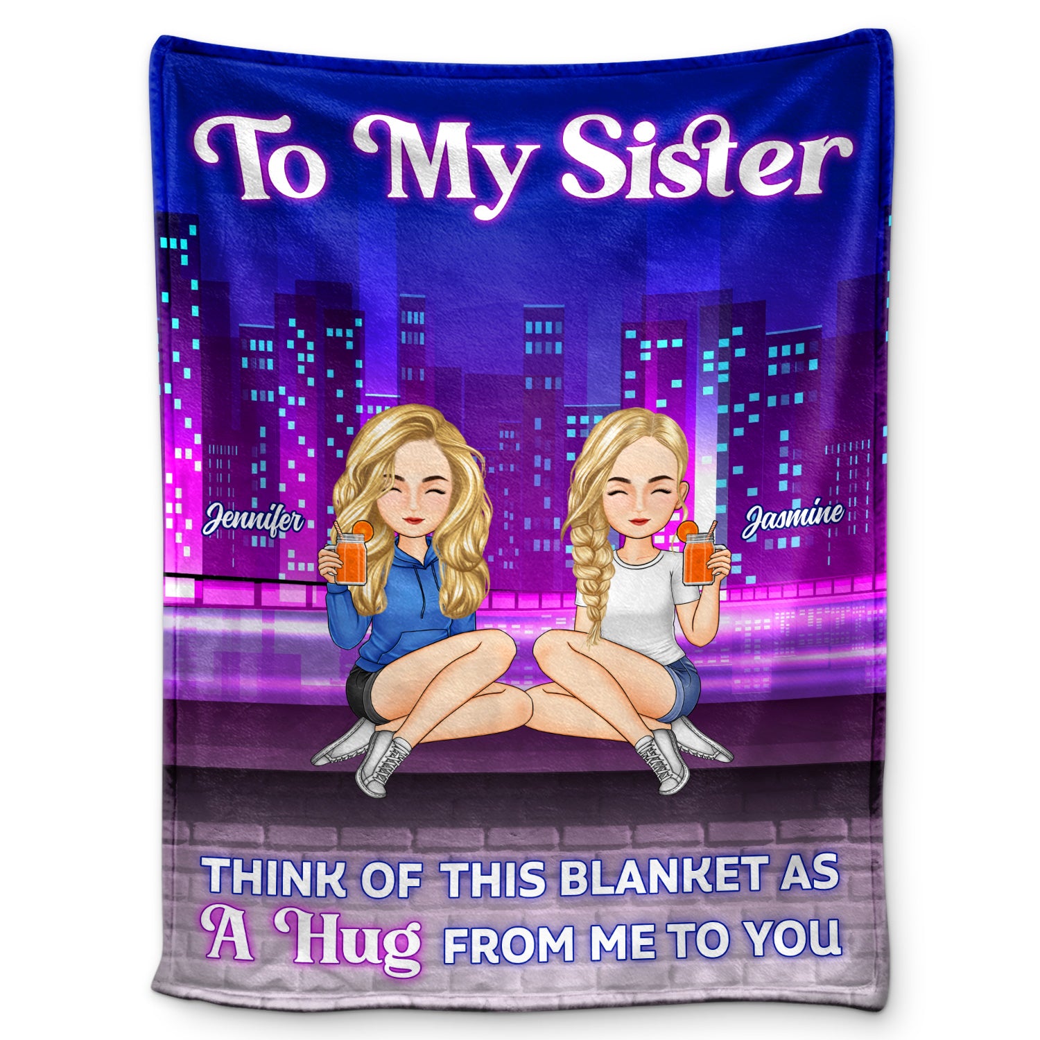Sister Bestie Building Think Of This Blanket - Gift For Sister, Bestie - Personalized Fleece Blanket