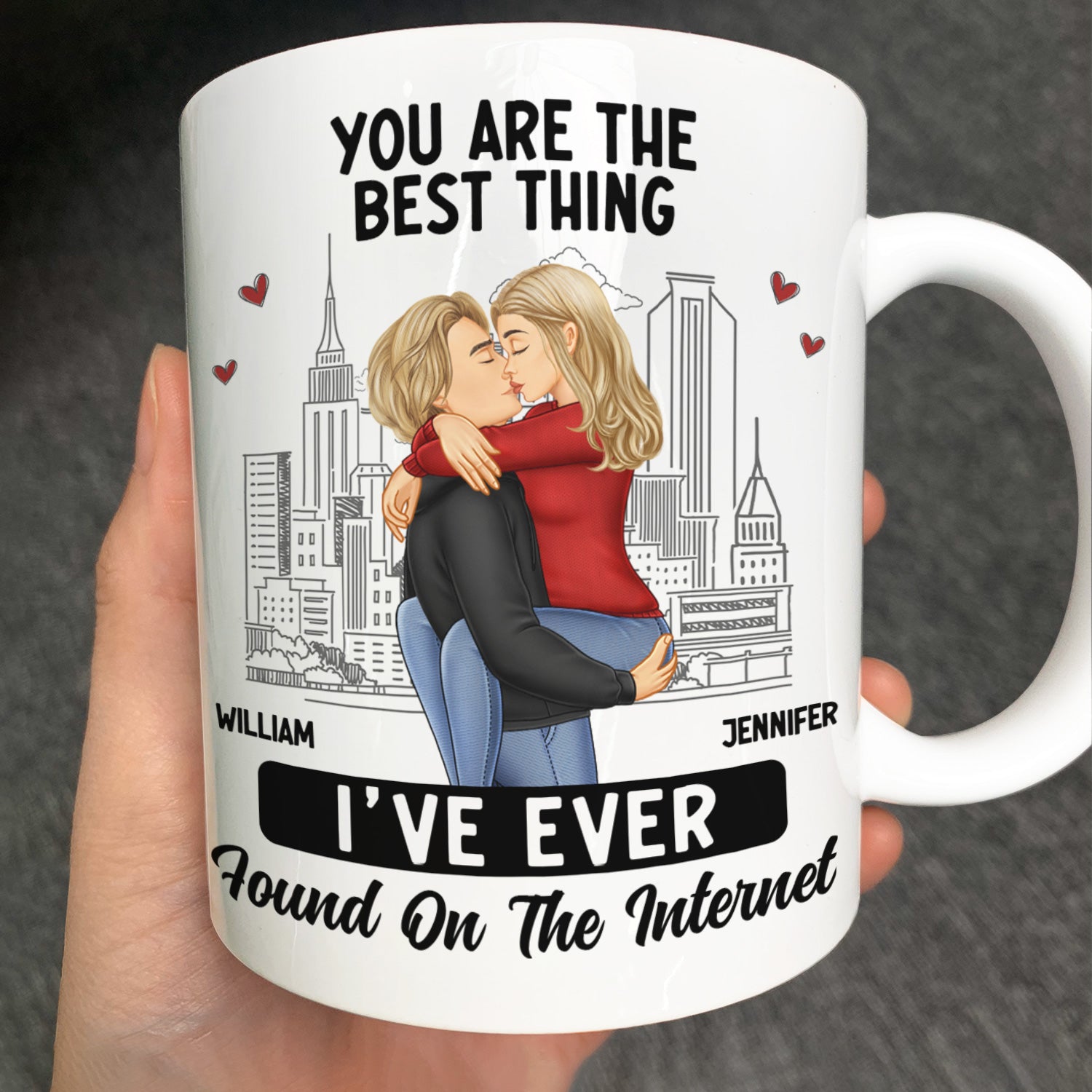 Kissing Couple Best Thing Found On The Internet - Gift For Couples - Personalized Mug