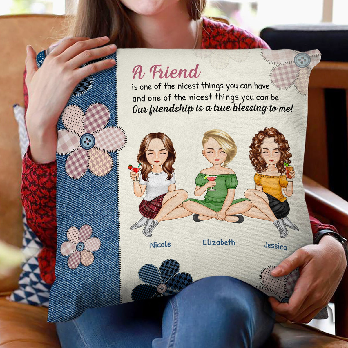 True Blessing To Me - Gift For Bestie - Personalized Pillow