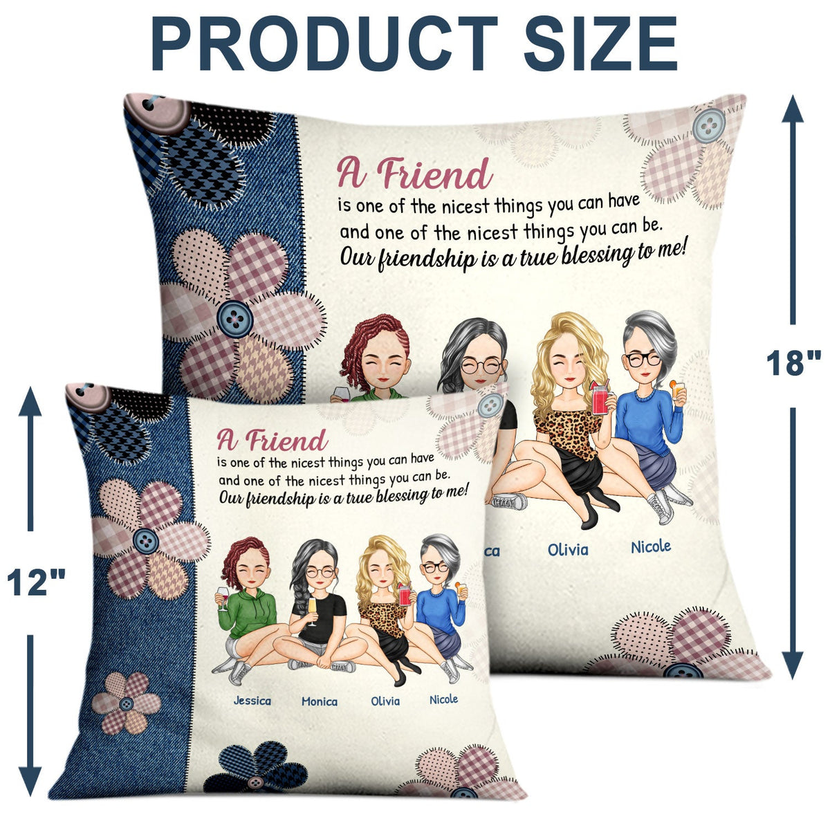 True Blessing To Me - Gift For Bestie - Personalized Pillow