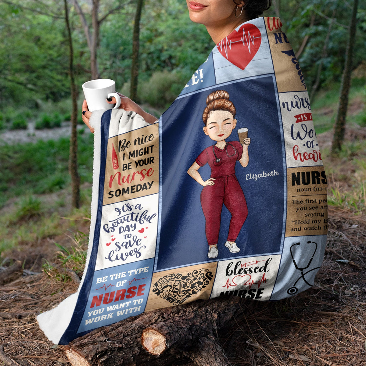 Nurse Daily It's A Beautiful Day - Gift For Nurse - Personalized Fleece Blanket